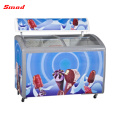Commercial Glass Door Chest Freezer Used For Ice Cream
